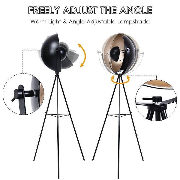 Nirv - Industrial Tripod Floor Lamp with Adjustable Metal Legs - Nordic Side - amazing, archidaily, archilovers, architecture, architecturelovers, architectureporn, arcitecture, art, artist,