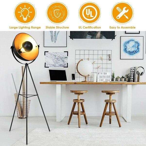 Nirv - Industrial Tripod Floor Lamp with Adjustable Metal Legs - Nordic Side - amazing, archidaily, archilovers, architecture, architecturelovers, architectureporn, arcitecture, art, artist,