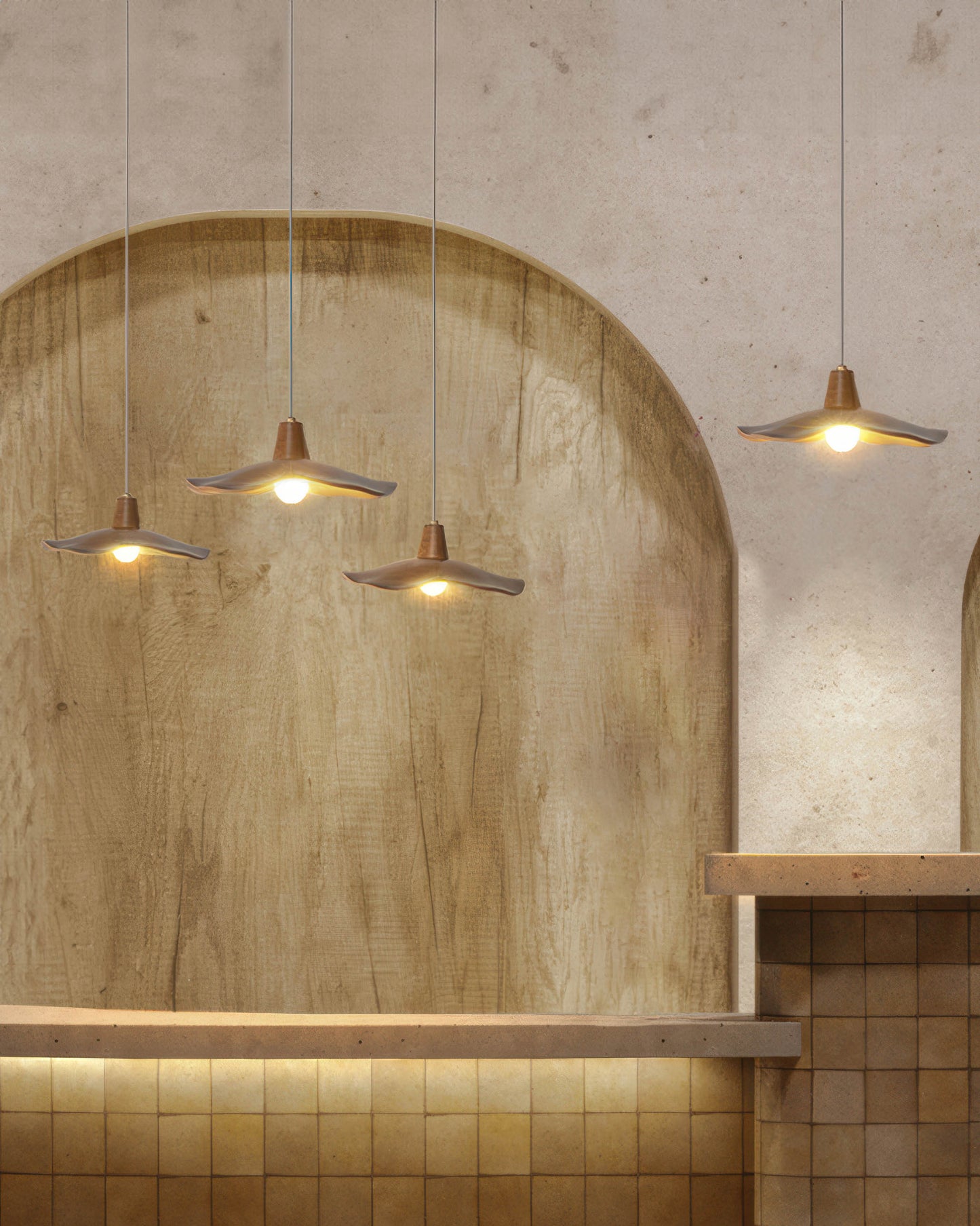 Simple Retro Wood Pendant Light Lampshade
