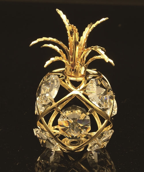 24K Gold/Silver Plated Pineapple with Swarovski