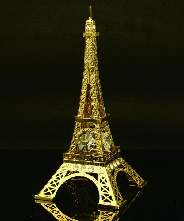 24K Gold Plated Eiffel Tower with Swarovski