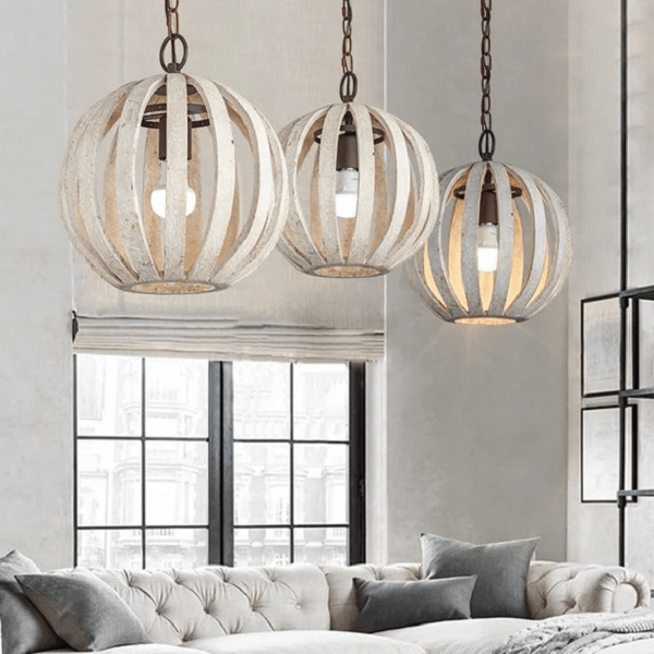Rooney - Rustic Hanging Cage Lamp