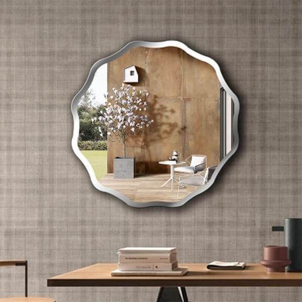 Rowena - Wavy Frameless Mirror - Nordic Side - architecture, arcitecture, art, artichture, artist, bathroom vanity, contemporaryart, crystal chandelier, decor, decoration, design, designer, d