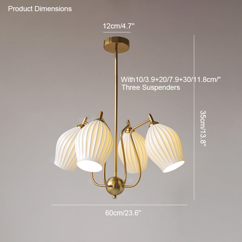 WOMO Fluted Ceramic shaded Chandelier-WM2121a