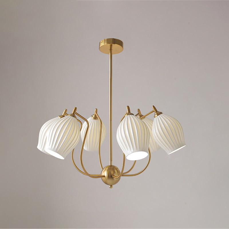 WOMO Fluted Ceramic shaded Chandelier-WM2121a