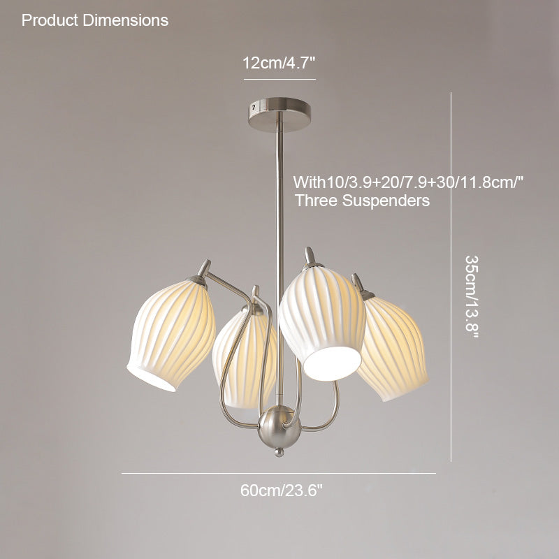 WOMO Fluted Ceramic shaded Chandelier-WM2121a