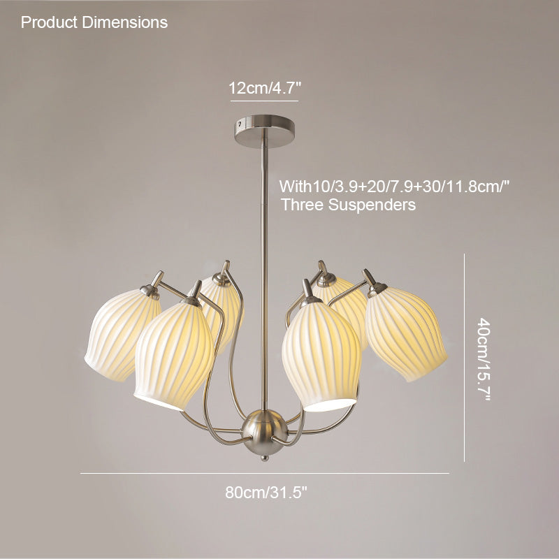WOMO Fluted Ceramic shaded Chandelier-WM2121a