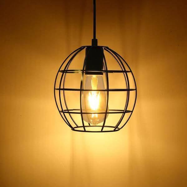 Spherical Hanging Cage Drop Pendant Light - Nordic Side - architecture, arcitecture, art, artist, contemporaryart, decor, decoration, design, designer, designinspiration, edison, grey, home,
