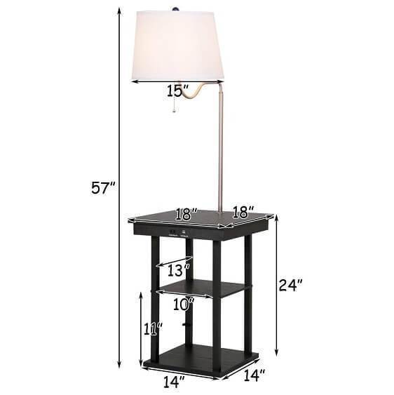 Table Swing Arm Floor Lamp with Shade 2 USB Ports - Nordic Side - architecture, arcitecture, art, artist, ashley furniture near me, bobs furniture outlet, cheap furniture near me, city furnit