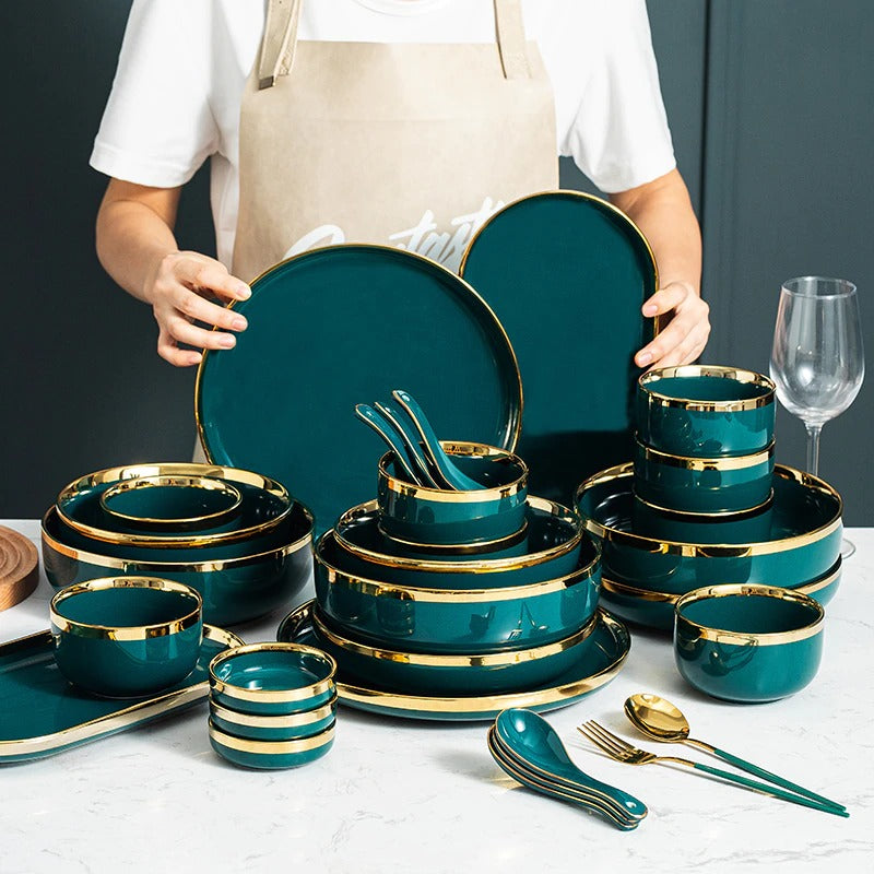 Verde Emerald Green Luxury Dinnerware Set
