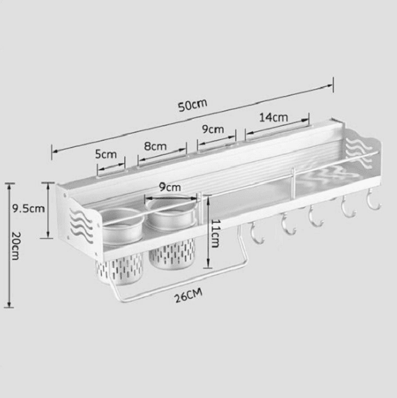 Wall-mounted Kitchen Storage Rack - Nordic Side - Wall-mounted Kitchen Storage Rack