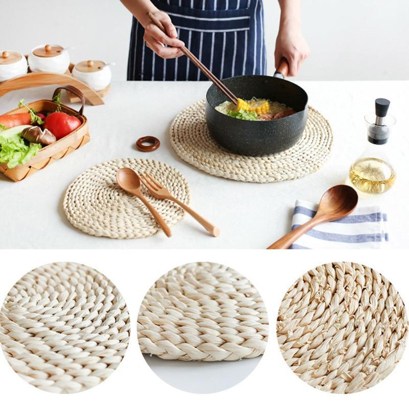 Dining Table Woven Ivory Mat - Nordic Side - diningroom, kitchen
