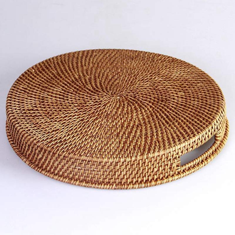 Rattan Circle Woven Basket - Nordic Side - kitchen
