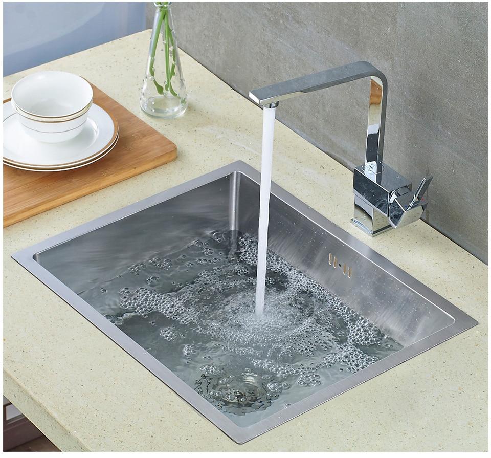 Brantley - Single Handmade Stainless Steel Kitchen Sink - Nordic Side - 03-16, modern-pieces