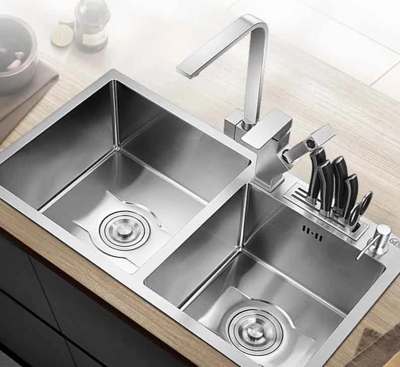 Vertigo - Stainless Steel Double Kitchen Sink - Nordic Side - 11-26, kitchen, modern-pieces, sink