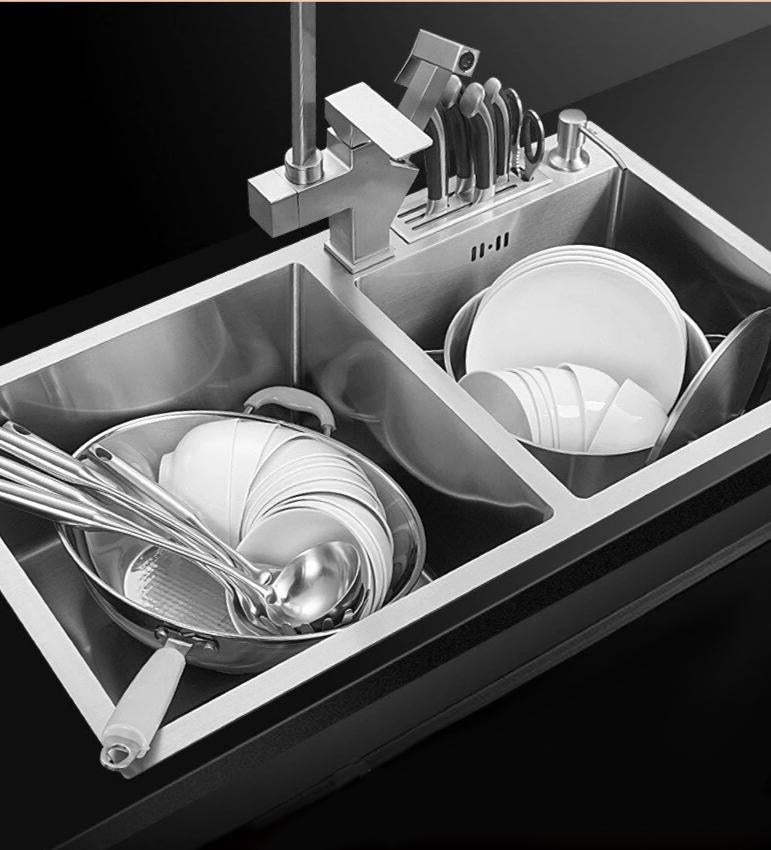 Vertigo - Stainless Steel Double Kitchen Sink - Nordic Side - 11-26, kitchen, modern-pieces, sink