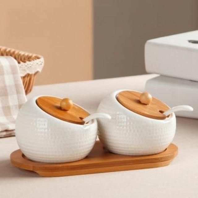 Portia - Seasoning Porcelain Kitchen Jar - Nordic Side - KITCHEN & DINING, KITCHENWARE