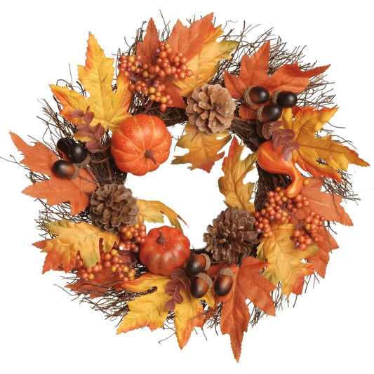 16" Autumn Maple Leaf Wreath