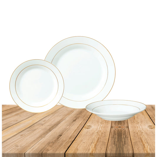 12-Piece Elegant Gold Rim Dinnerware Set | Dinnerware | NordicAbode.com