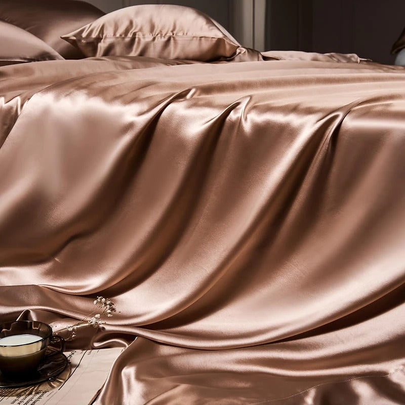 Royalis Rose Gold Silk Bedding Set