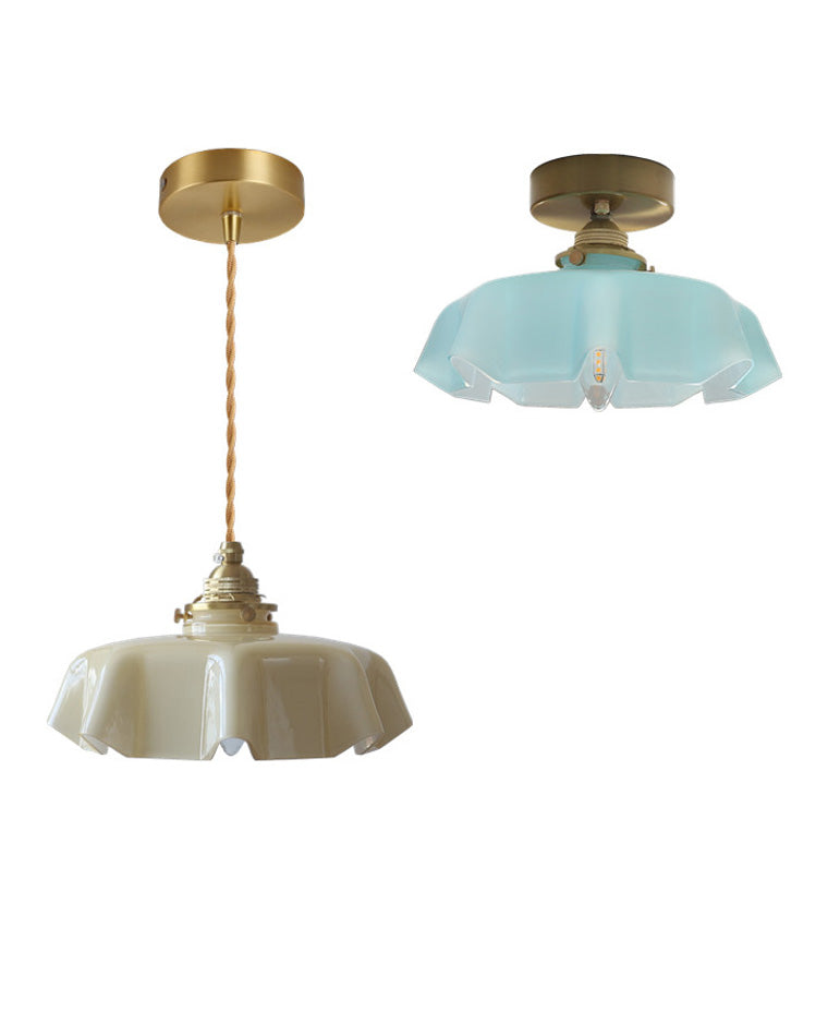 WOMO Retro Coloured/Pink Glass Pendant Light-WM2084