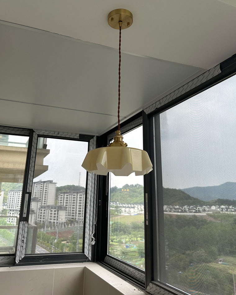 WOMO Retro Coloured/Pink Glass Pendant Light-WM2084