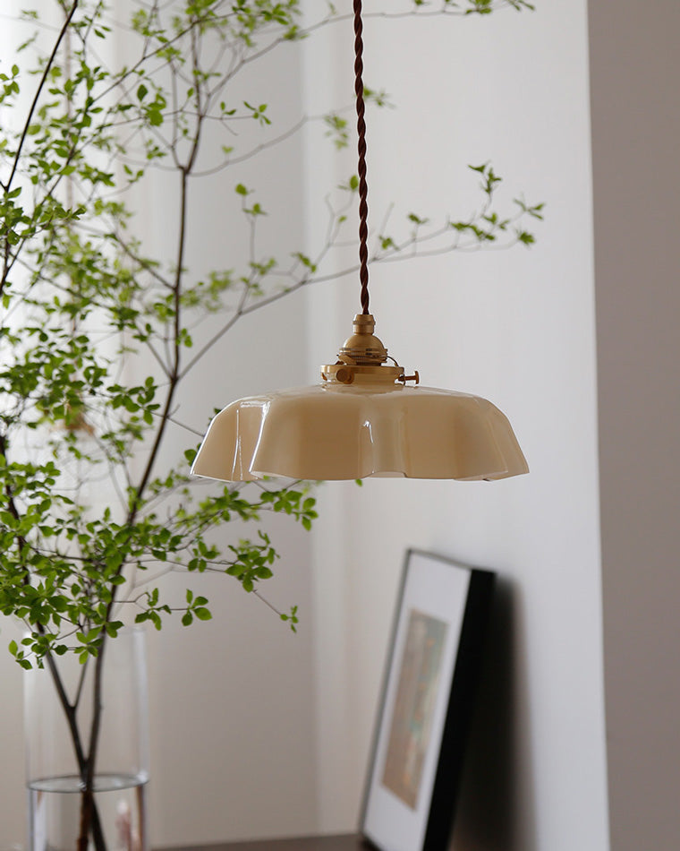 WOMO Retro Coloured/Pink Glass Pendant Light-WM2084