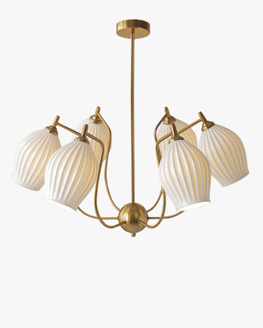 WOMO Fluted Ceramic shaded Chandelier-WM2121a