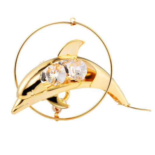 24K Gold/Silver Plated Dolphin with Swarovski