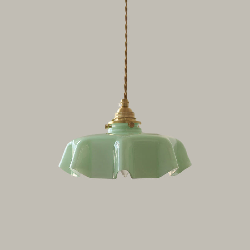 WOMO Retro Coloured/Pink Glass Pendant Light-WM2084