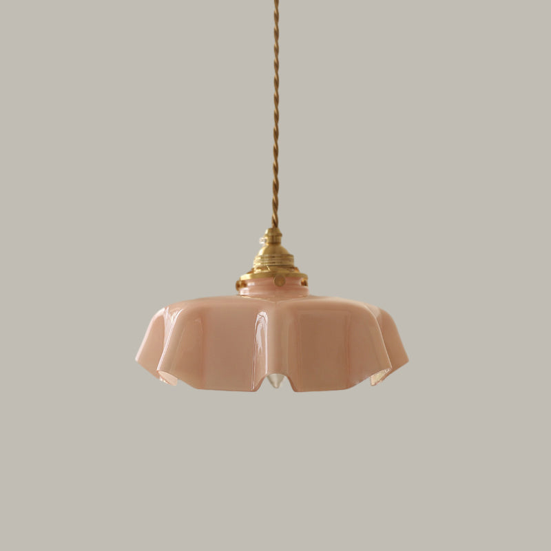 WOMO Retro Coloured/Pink Glass Pendant Light-WM2084