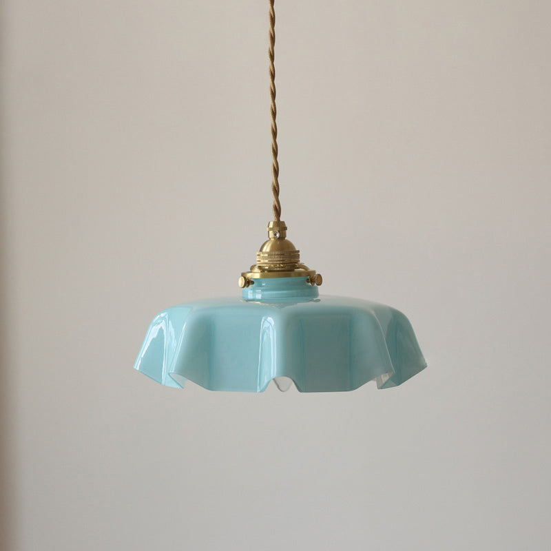 WOMO Retro Coloured/Pink Glass Pendant Light-WM2084