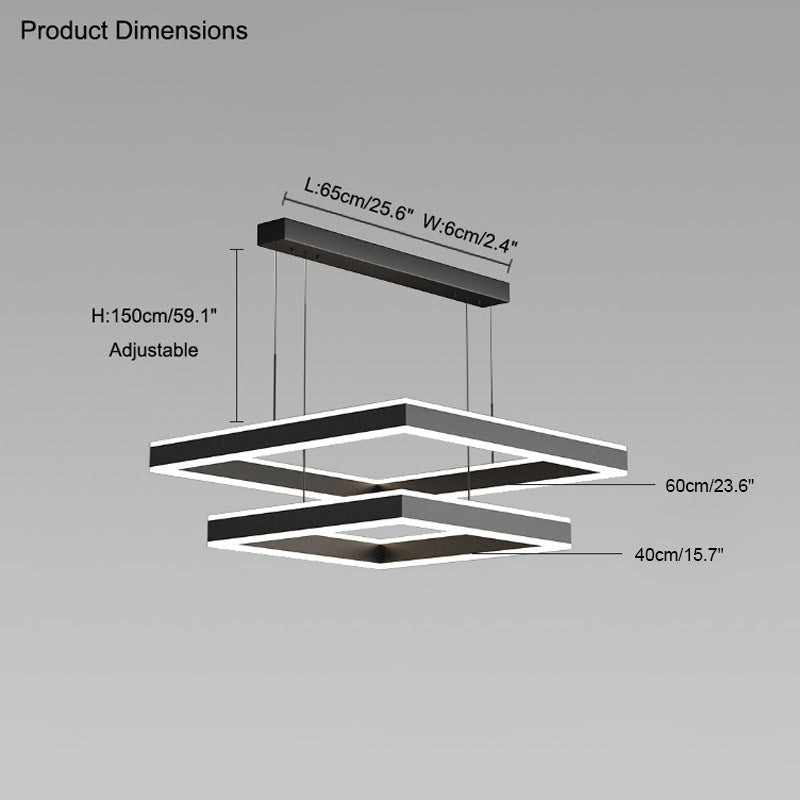 WOMO Tiered Black Square Chandelier-WM2016