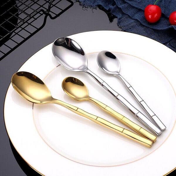 Aldomara Bamboo Gold/Silver Flatware - Nordic Side - Aldomara Bamboo Gold/Silver Flatware, architecture, arcitecture, art, artichture, artist, contemporaryart, decor, decoration, design, desi