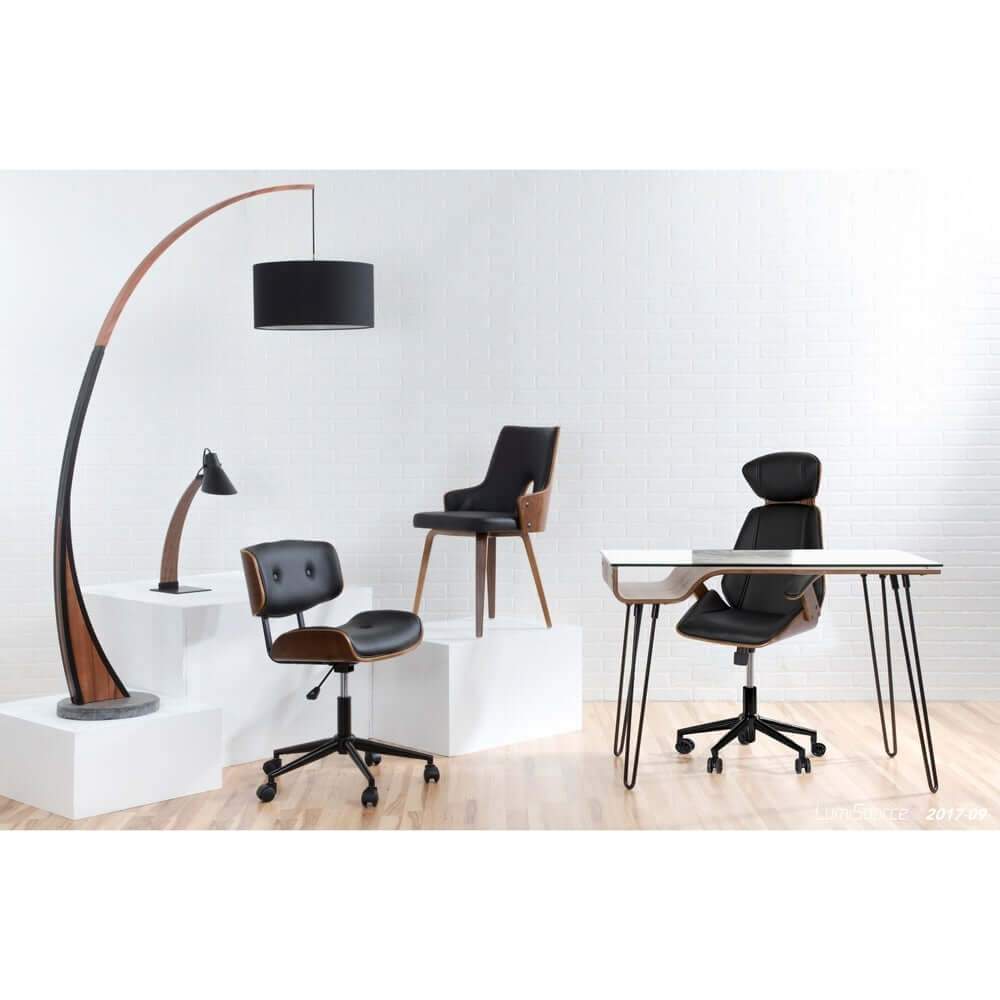 Carson - Contemporary floor lamp with walnut frame and marble base - Nordic Side - architecture, art, artist, Carson - Contemporary floor lamp with walnut frame and marble base, contemporarya