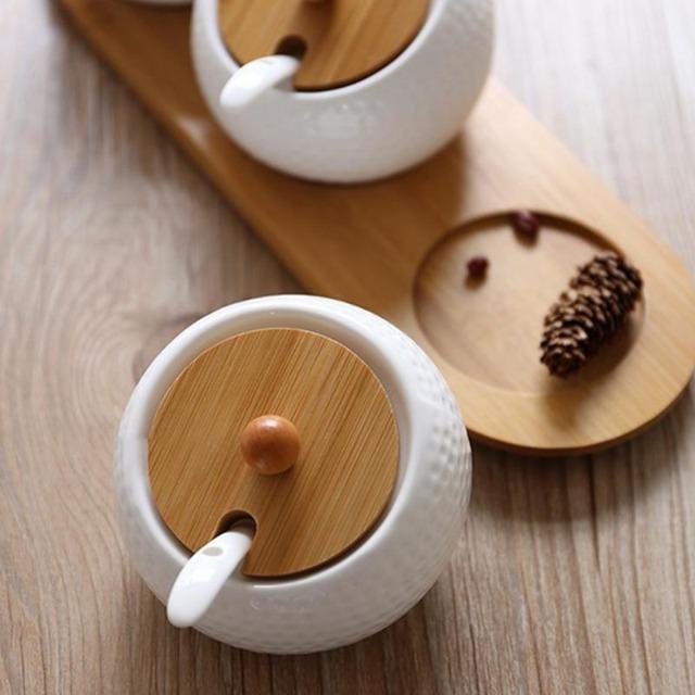 Portia - Seasoning Porcelain Kitchen Jar - Nordic Side - KITCHEN & DINING, KITCHENWARE