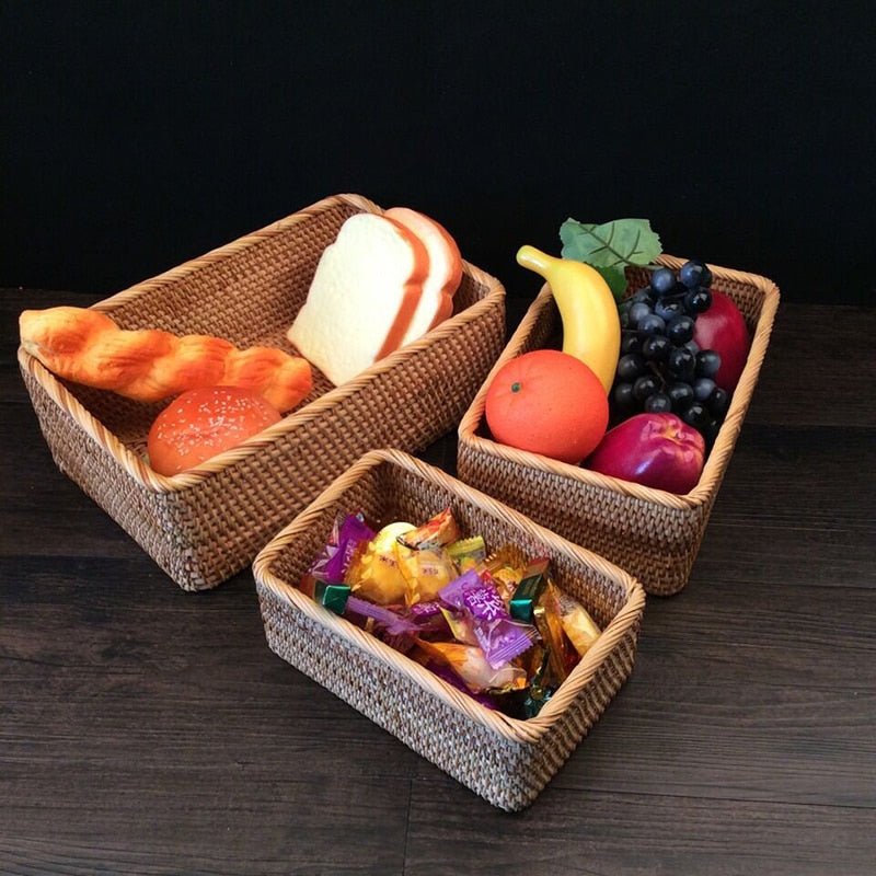Rattan Basket Storage Organizer