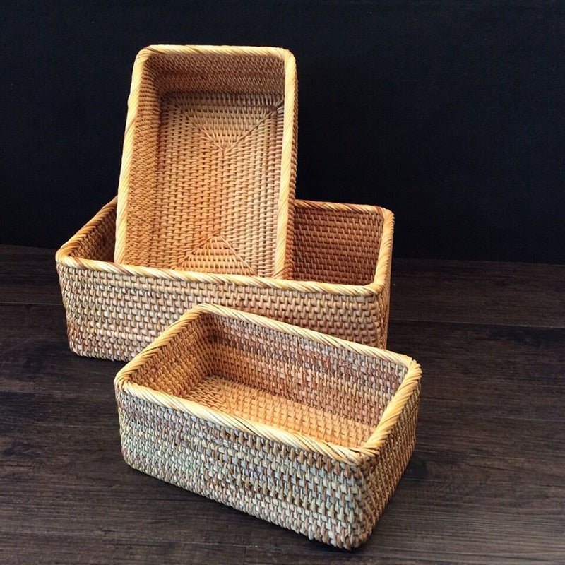 Rattan Basket Storage Organizer