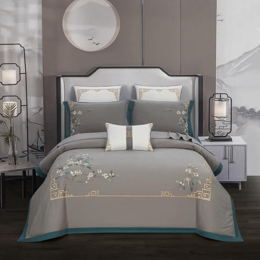 Zoe Chinoiserie Embroidered Bedding Set