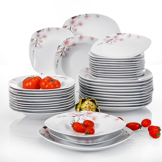 Annie 36-Piece Porcelain Dinner Plate Set | Tableware | NordicAbode.com