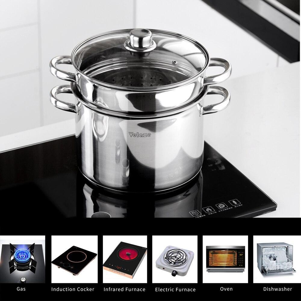 Pasta Pots 7.2L Multifunction Premium Stainless Steel Vegetable Spaghetti Pot with Encapsulated Base and Vented Glass Lid - Nordic Side - 72, and, Base, Encapsulated, Glass, Lid, Multifunctio