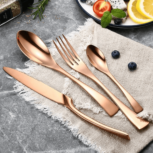 Jet Rose Gold Flatware - Nordic Side - architecture, arcitecture, art, artist, contemporaryart, decor, decoration, design, designer, designinspiration, edison, grey, home, home decor, home de