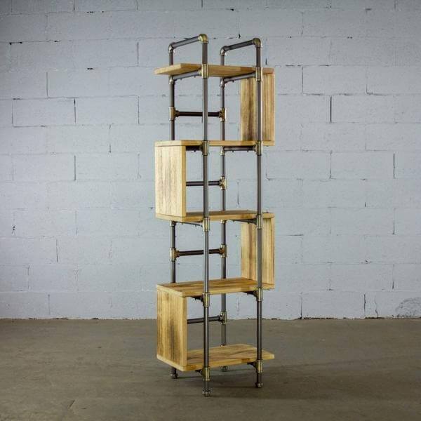 Modern Five Shelf Open Pipe Display Bookcase - Nordic Side - architecture, arcitecture, art, artichture, artist, ashley furniture near me, bobs furniture outlet, cheap furniture near me, city