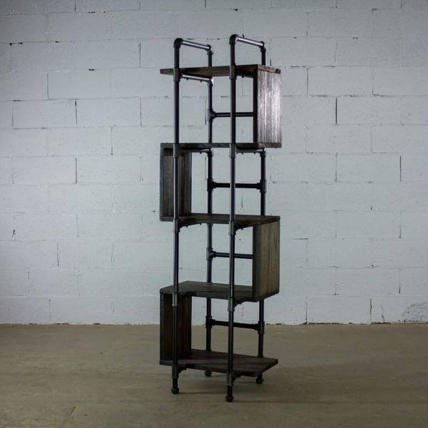 Modern Five Shelf Open Pipe Display Bookcase - Nordic Side - architecture, arcitecture, art, artichture, artist, ashley furniture near me, bobs furniture outlet, cheap furniture near me, city