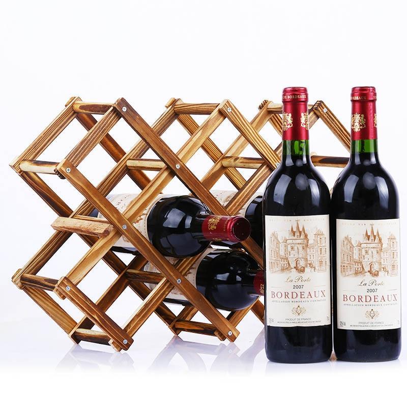 Foldable Wooden Wine Bottle Rack - Nordic Side - 