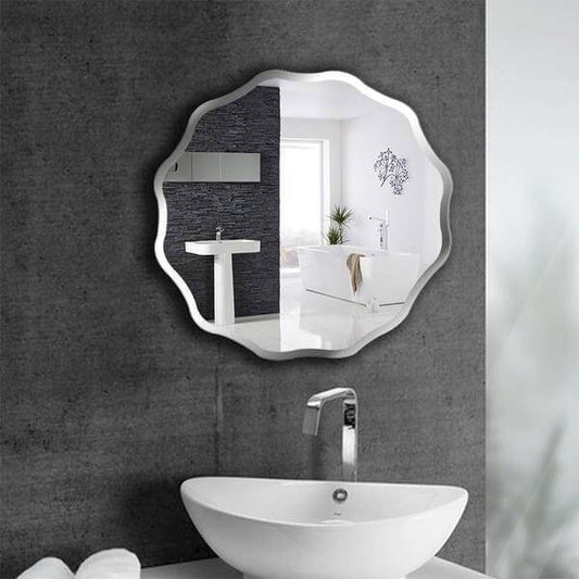 Rowena - Wavy Frameless Mirror - Nordic Side - architecture, arcitecture, art, artichture, artist, bathroom vanity, contemporaryart, crystal chandelier, decor, decoration, design, designer, d