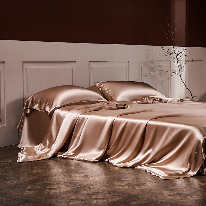 Royalis Rose Gold Silk Bedding Set