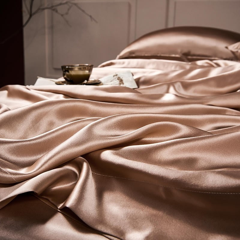 Royalis Rose Gold Silk Bedding Set