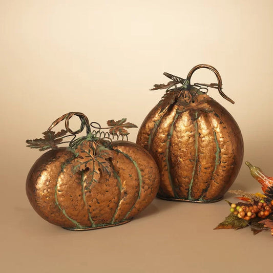 2 Harvest Pumpkin Decorative Accent Set