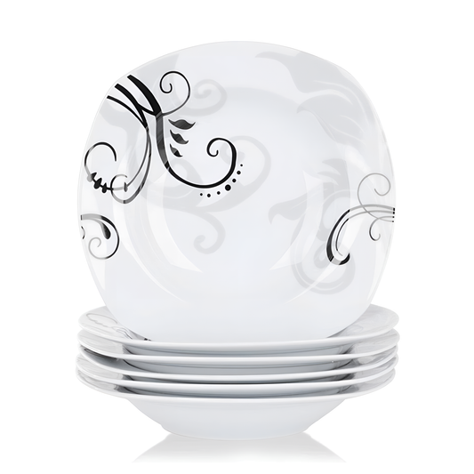 6-Piece ZOEY Porcelain Soup Plate Set | Dinnerware | NordicAbode.com